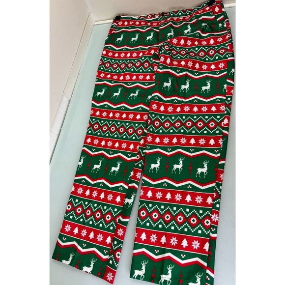 Suitmeister Ugly Christmas 3 Pc Suit 42-44L Blazer 42X34 Pants Elastic Waist Tie - Picture 5 of 16